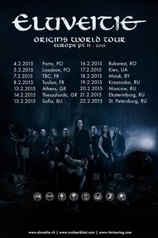 Eluveitie's announced tour dates for 2015