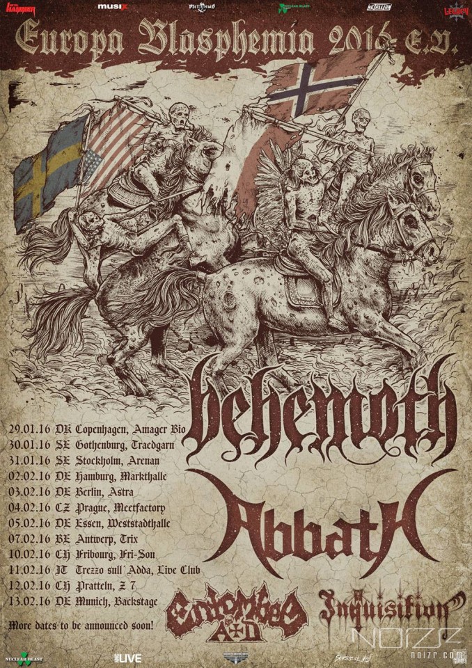 Abbath, Behemoth, Inquisition і Entombed A.D. відправляться в європейський тур у 2016 році