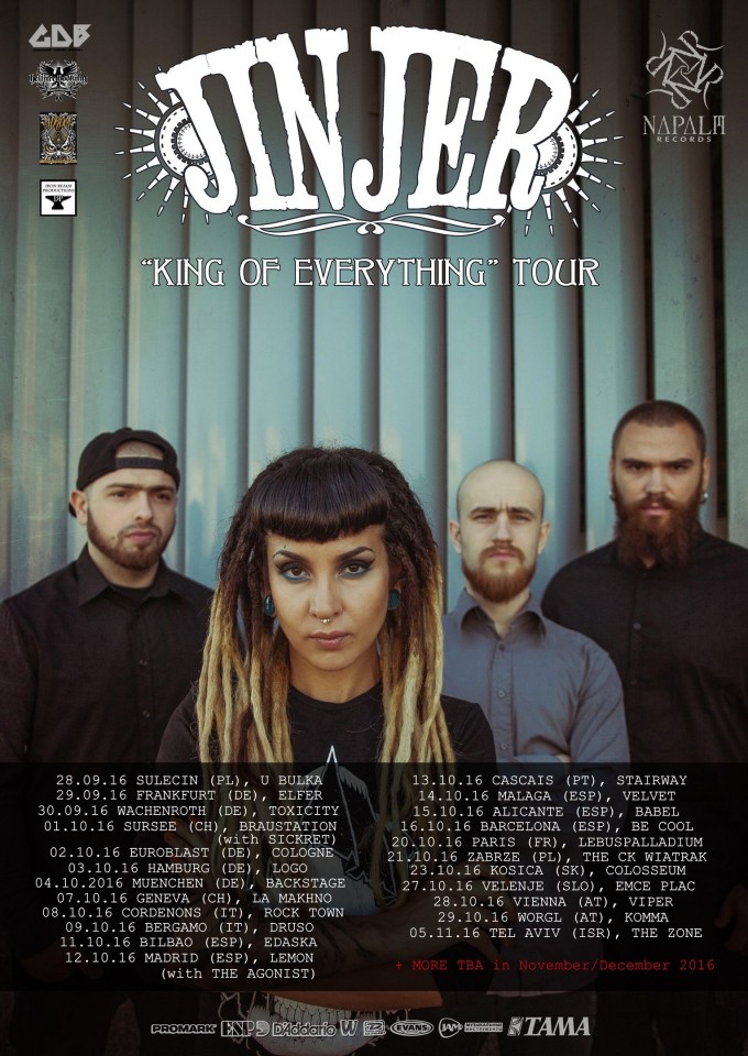 Jinjer European tour dates 2016