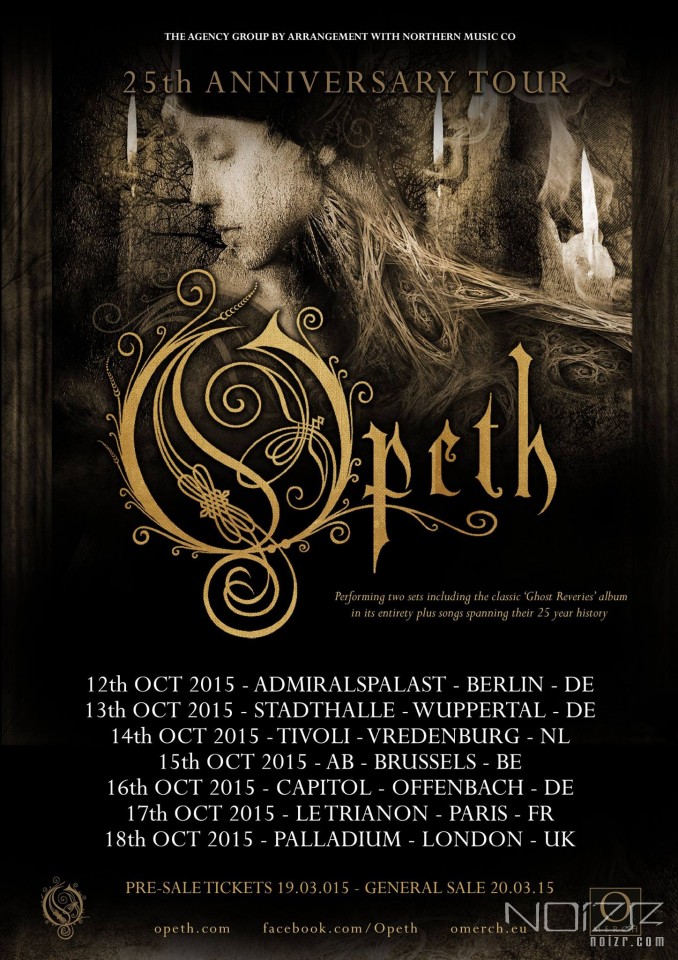 Opeth announce six additional shows to celebrate the band's 25th anniversary