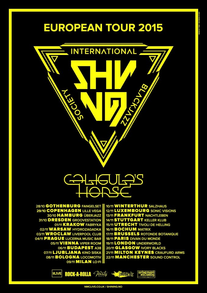 Shining tour dates 2015