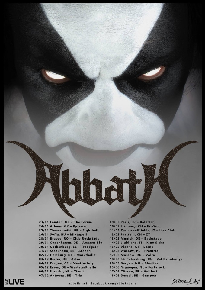 Abbath European tour 2016