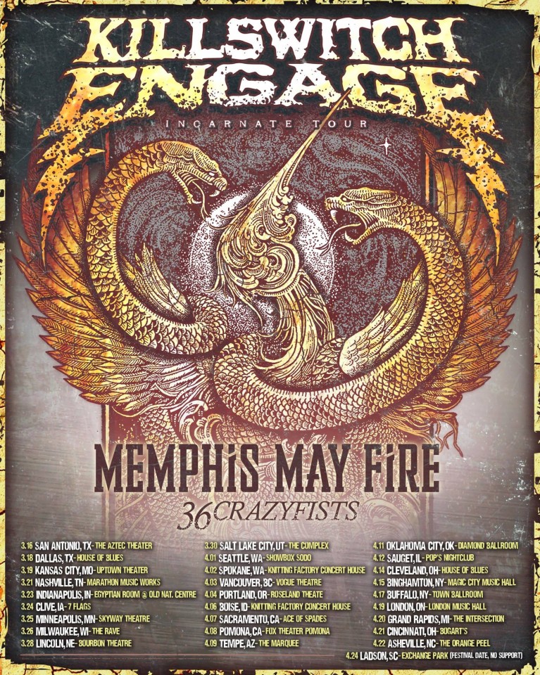 Killswitch Engage tour dates USA