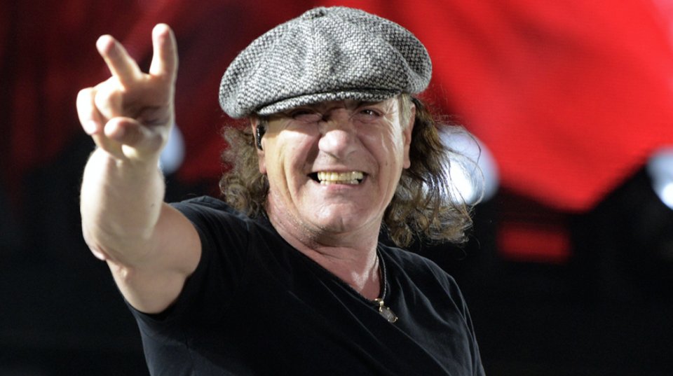 Photo is taken from medialtern.blogspot.com &mdash; AC/DC singer is forced to stop touring because of hearing loss risk