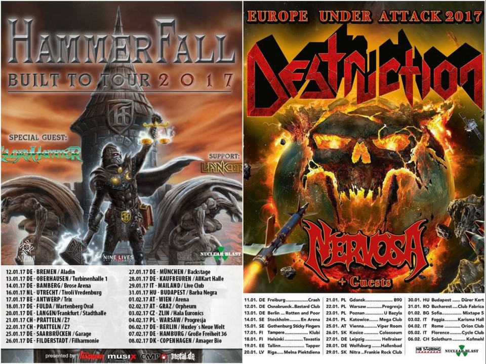 European winter tour dates HammerFall, Clutch, Belphegor, Destruction