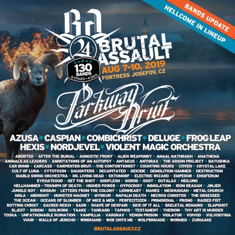Brutal Assault 2019: Анонс нових гуртів Parkway Drive, Combichrist, Nordjevel та інших